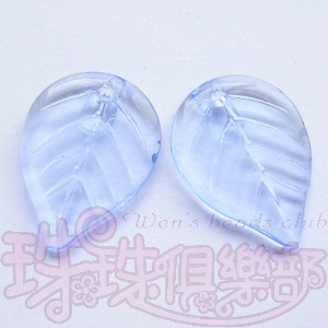 Pressed Glass Beads : Leaves 13.3/17.8mm: Lt. Sapphire(5PK)