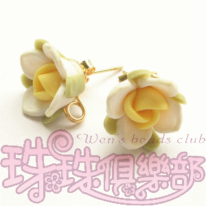 FIMO Flower Earrings - 12mm/7 petals - Jonquil(2pcs)