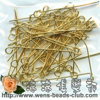 0.5*24mm Gold Plated Eye Pins.(3g)