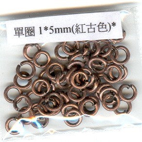 1*5mm Antique Copper Plated Open Jump Rings(3g)